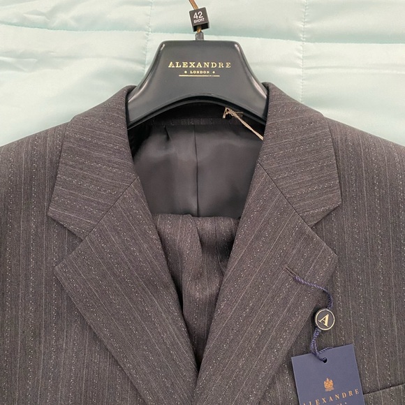 NWT ALEXANDRE LONDON 42S Pinstripe gray suit - Picture 8 of 12